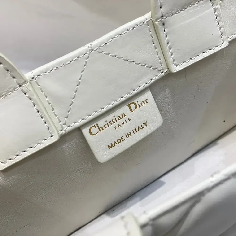 Dior Mini Dior Book Tote Latte Macrocannage Calfskin for Women