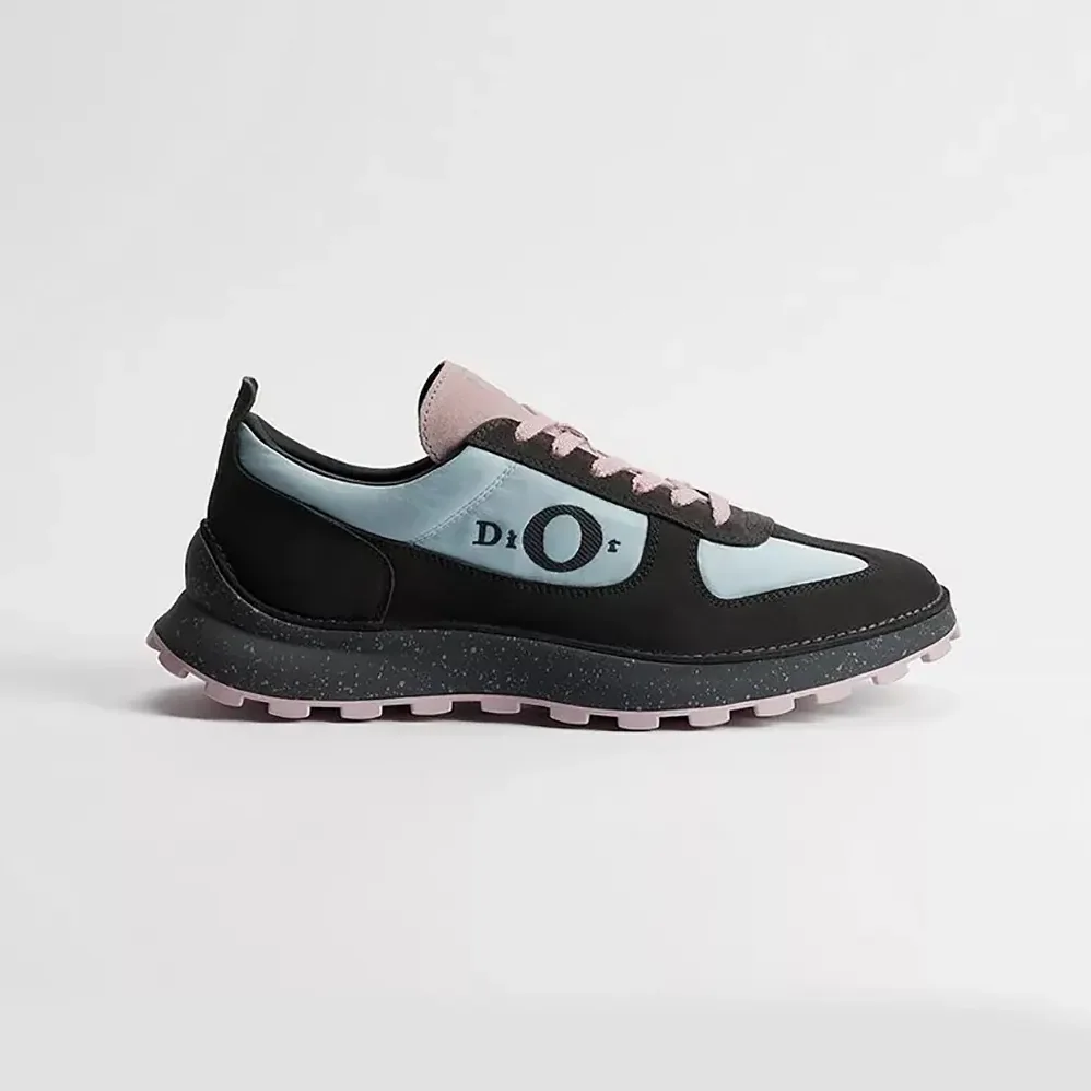 Dior Squash Sneaker Gray and Pink Suede Calfskin with Light Blue Technical Fabric for Unisex Dior Squash Sneaker Gray and Pink Suede Calfskin with Light Blue Technical Fabric for Unisex