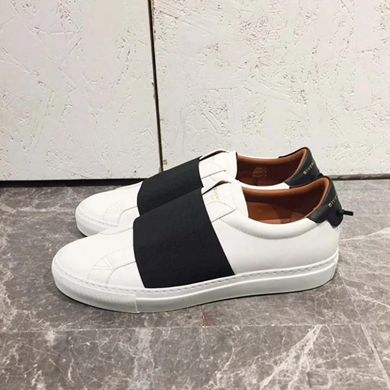Givenchy Elastic Strap Sneakers in Leather Shoes White for Unisex Givenchy Elastic Strap Sneakers in Leather Shoes White for Unisex