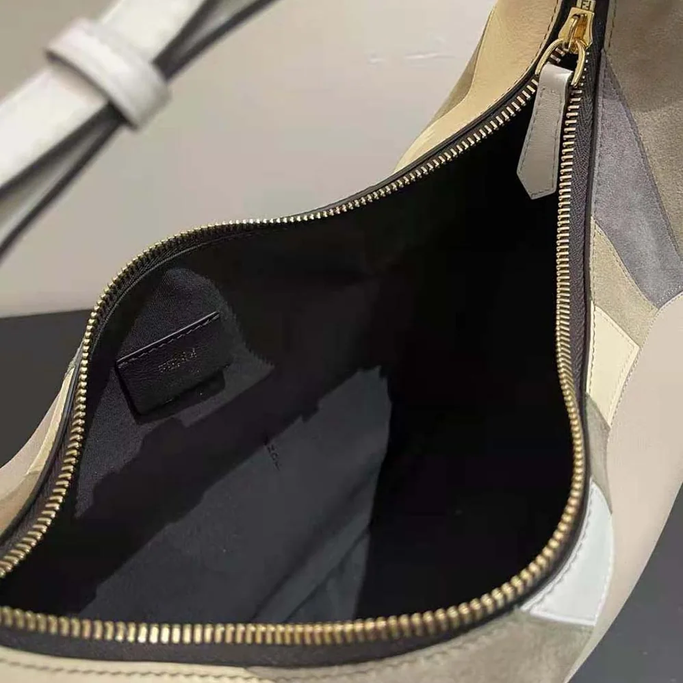 Fendi Fendigraphy Medium Leather Bag with Multicolor Inlay for Women