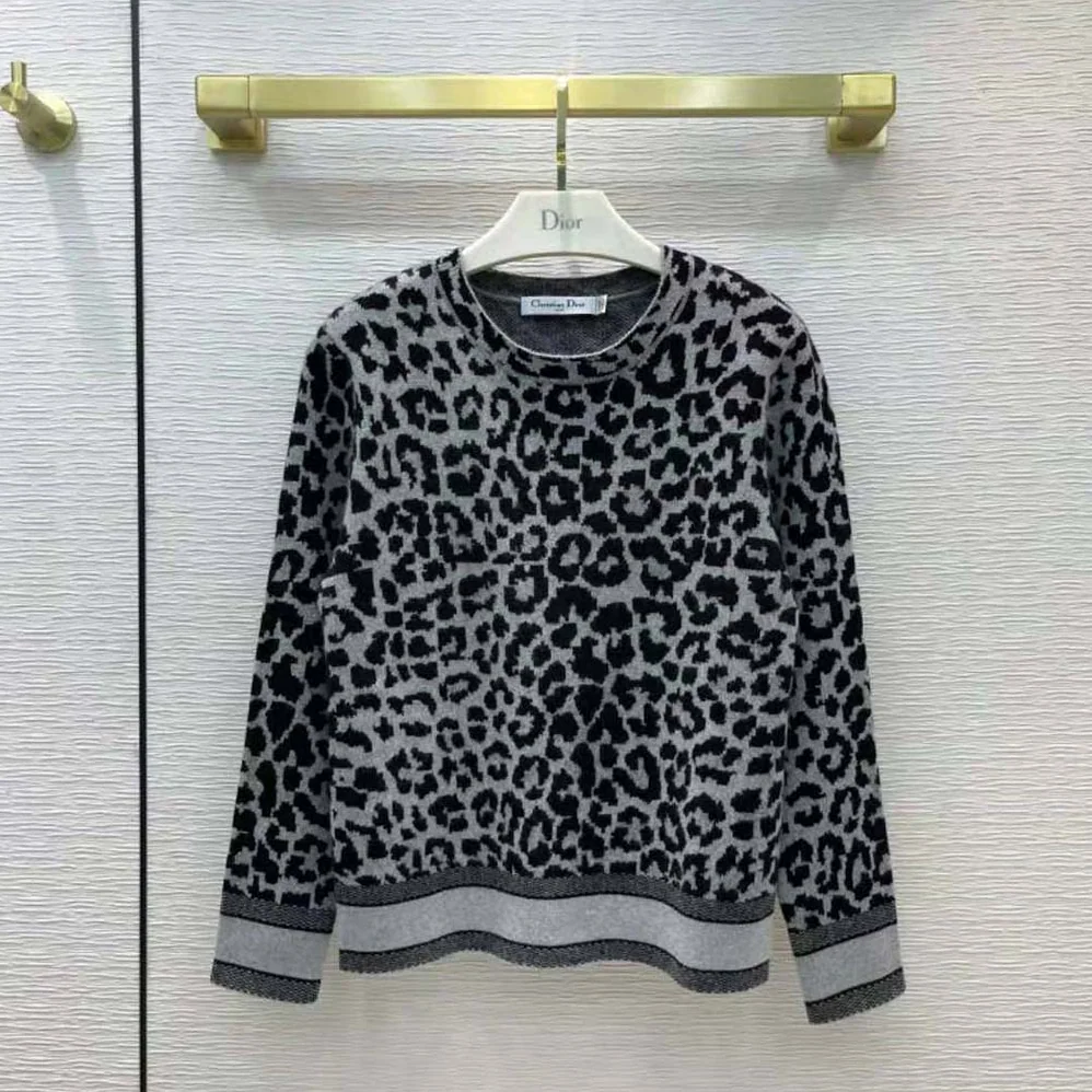 Dior Sweater Black and Gray Mizza Double for Women in Sided Technical Cashmere Dior Sweater Black and Gray Mizza Double for Women in Sided Technical Cashmere