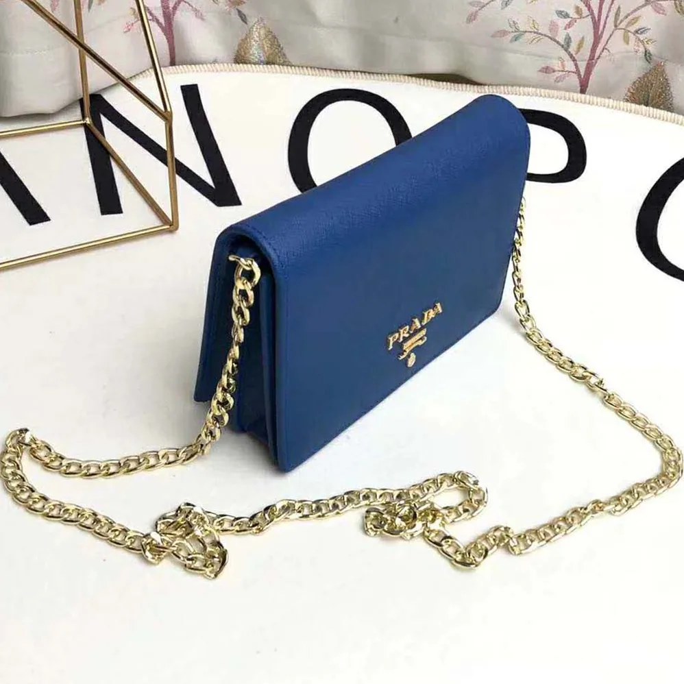 Prada Saffiano Leather Shoulder Bag for Women in Navy Prada Saffiano Leather Shoulder Bag for Women in Navy