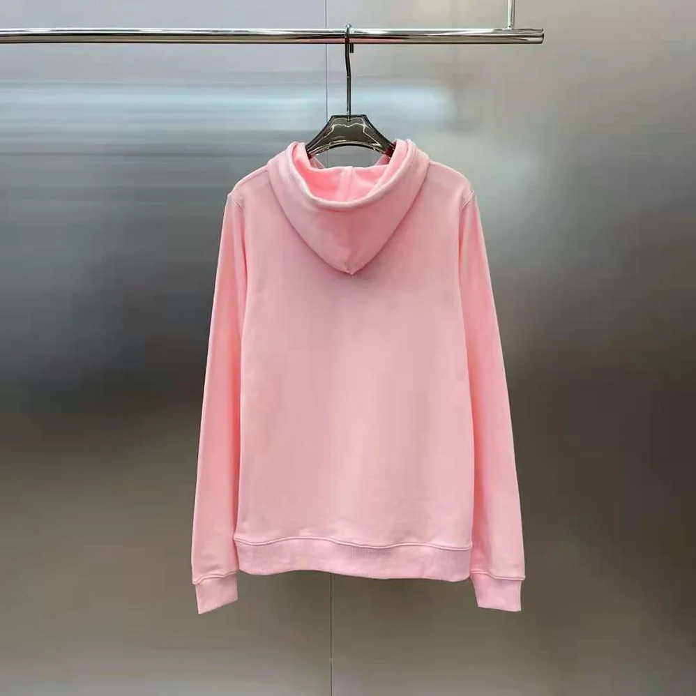 Loewe Calcifer Leather Patch Hoodie in Cotton for Women in Pink Loewe Calcifer Leather Patch Hoodie in Cotton for Women in Pink
