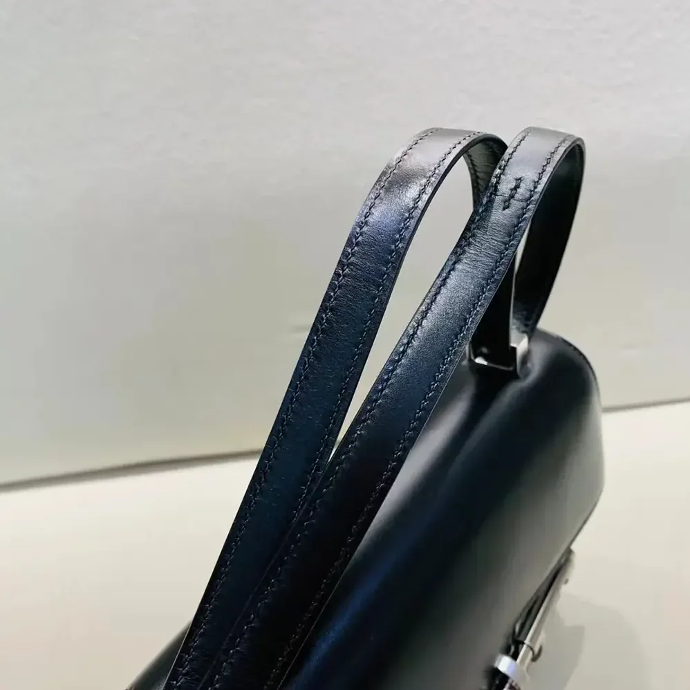 Hermes Verrou Bag in Box Leather for Women in Black/Silver