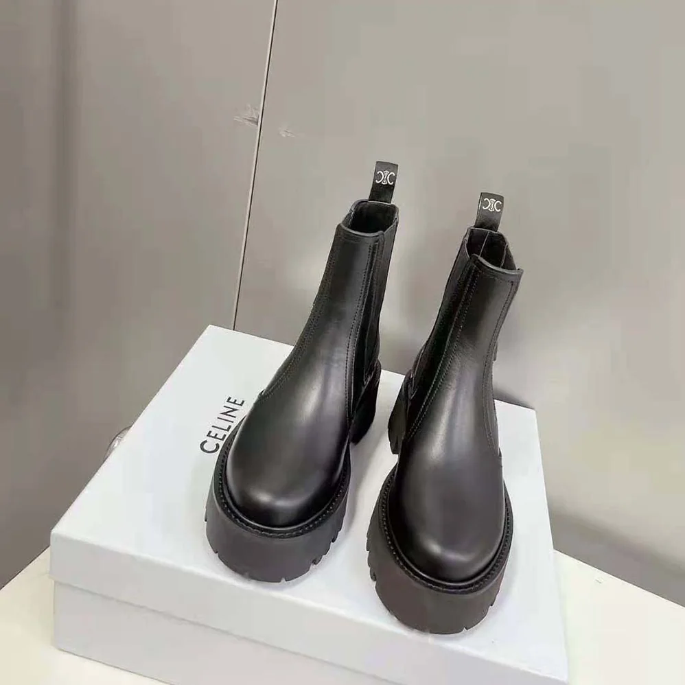 Celine Bulky Chelsea Boot in Calfskin for Women in Black Celine Bulky Chelsea Boot in Calfskin for Women in Black