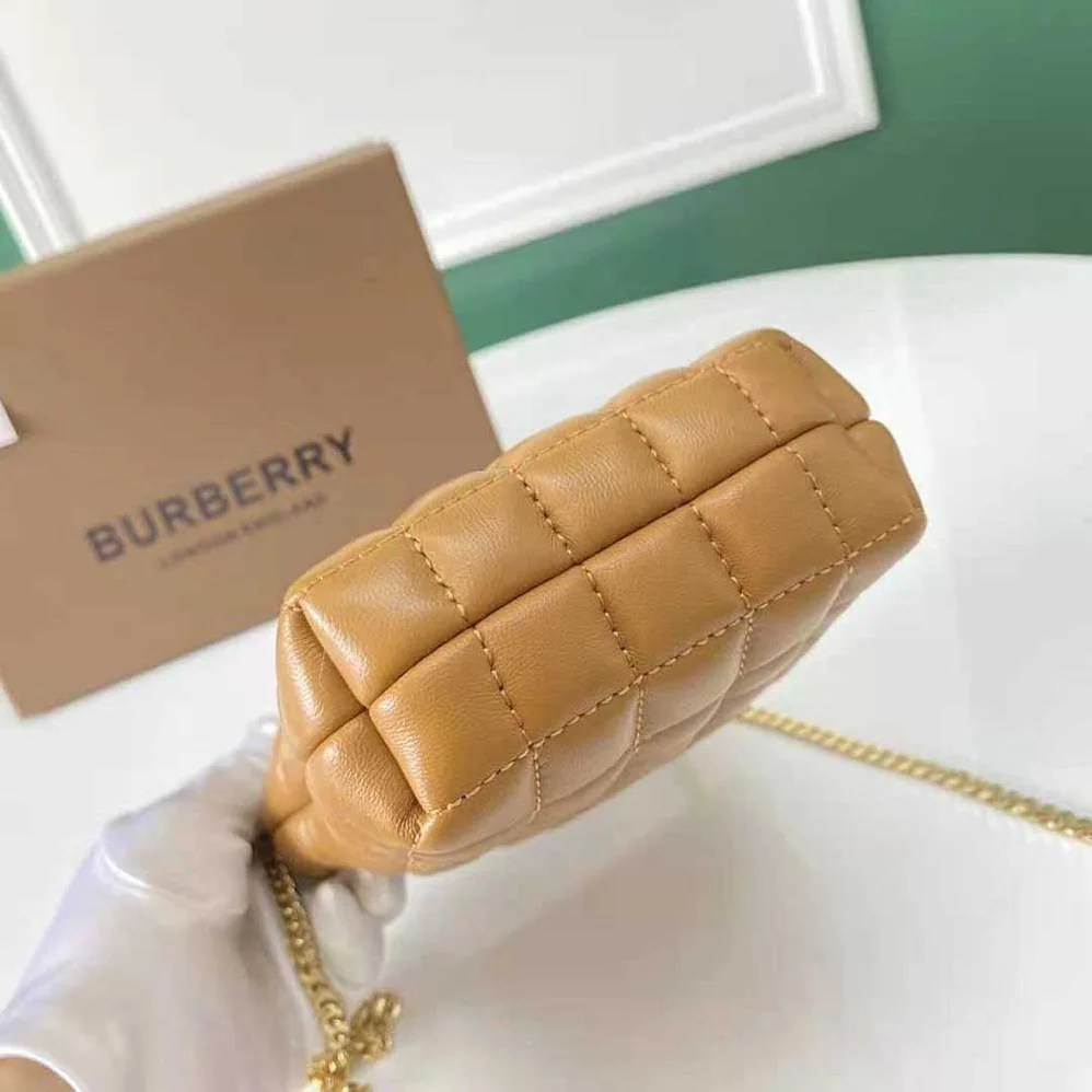 Burberry Micro Quilted Lambskin Lola Bucket Bag for Women in Brown Burberry Micro Quilted Lambskin Lola Bucket Bag for Women in Brown
