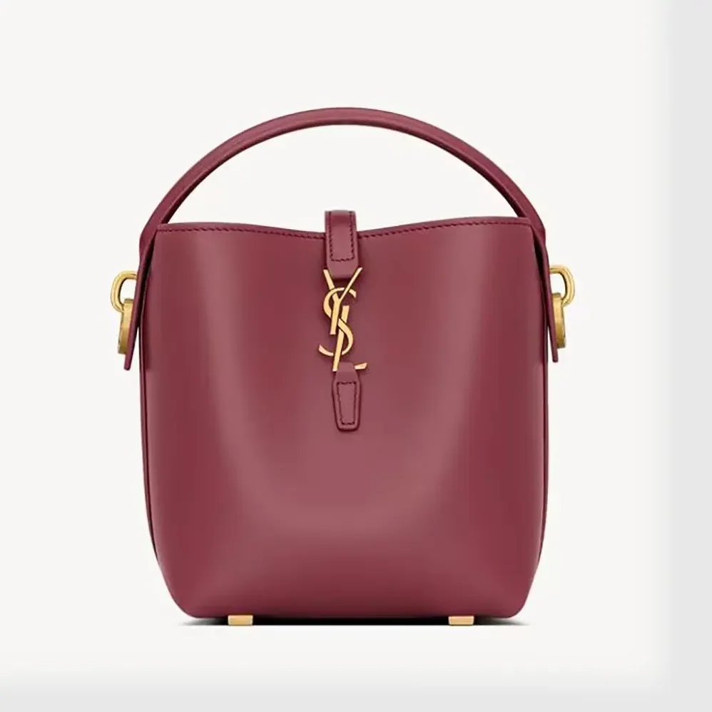 Saint Laurent YSL Le 37 Mini in Shiny Leather for Women in Maroon Saint Laurent YSL Le 37 Mini in Shiny Leather for Women in Maroon