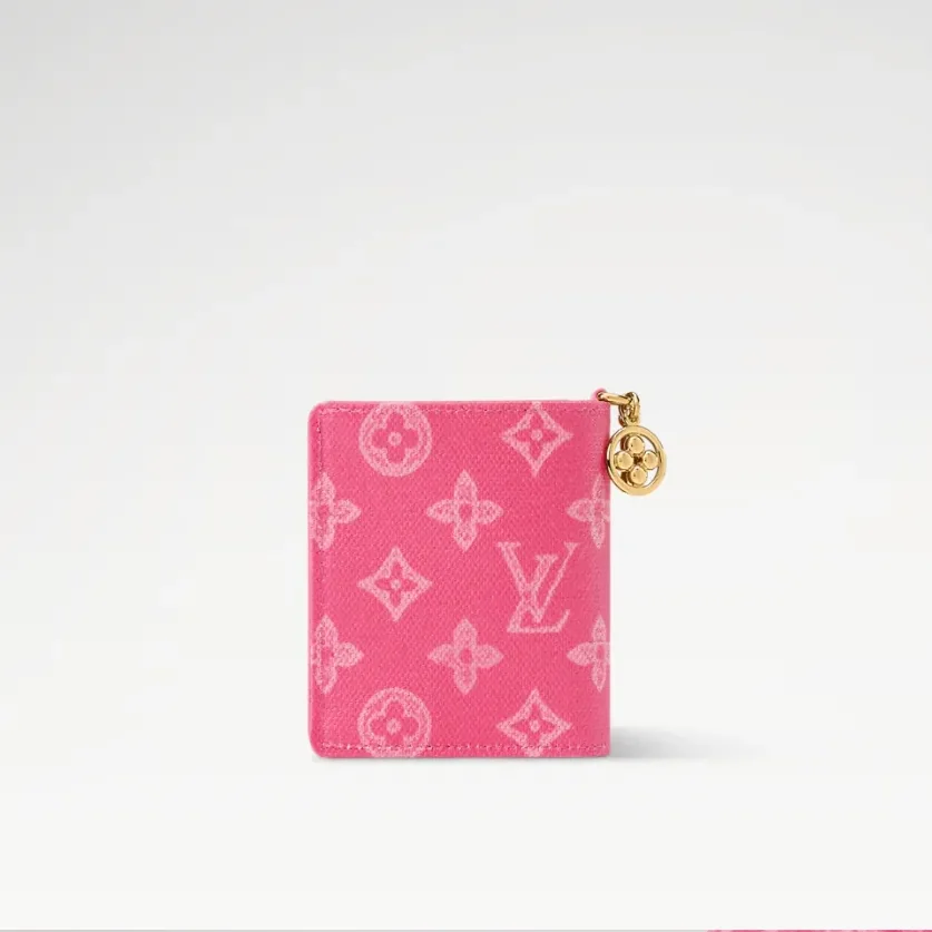 Louis Vuitton LV Charms Pocket Wallet Monogram Origine Rose Ruban /