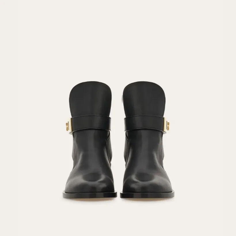 Ferragamo Hug Buckle Ankle Boots Black 01K224 Ferragamo Hug Buckle Ankle Boots Black 01K224