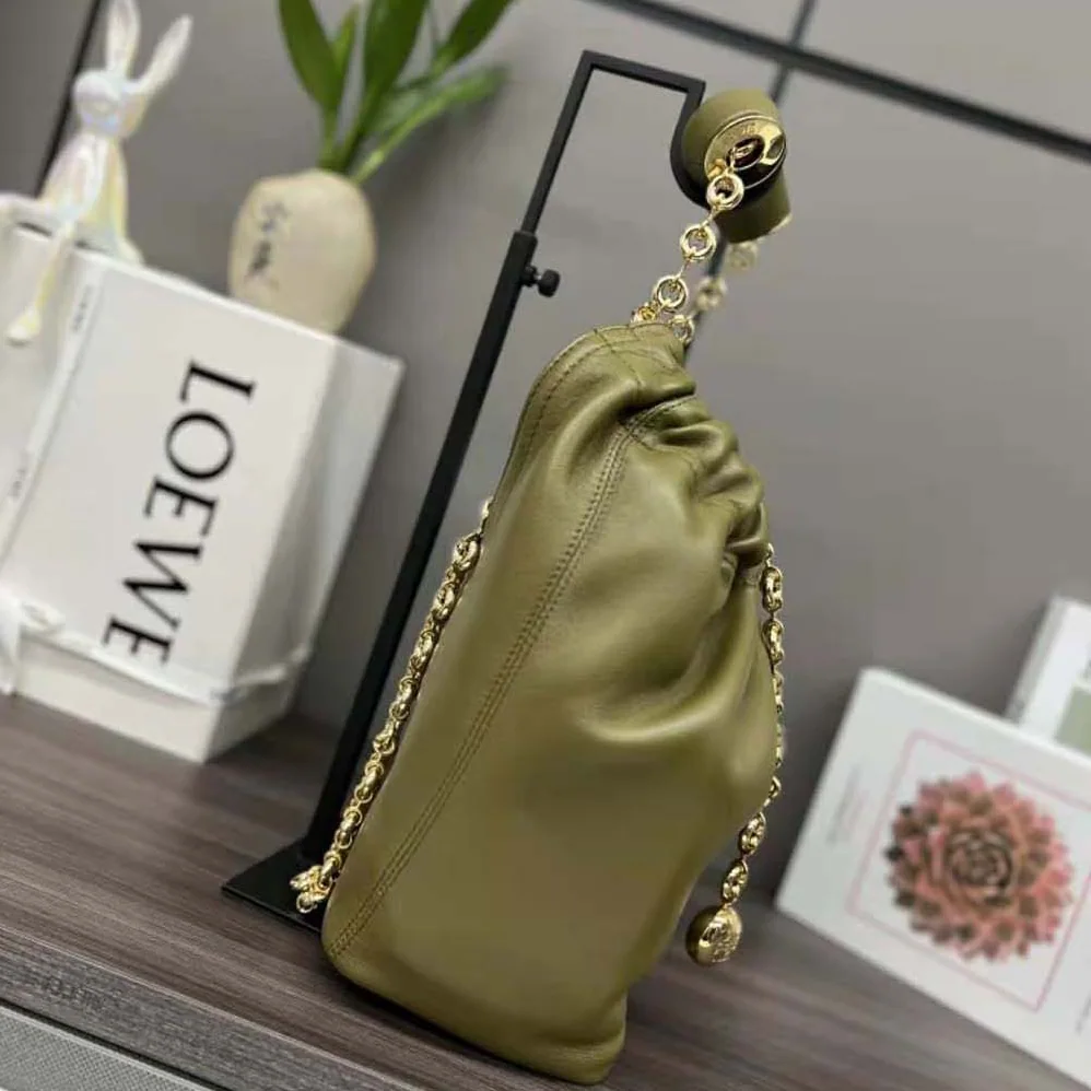 Loewe Small Squeeze Bag in Nappa Lambskin for Women in Dark Green