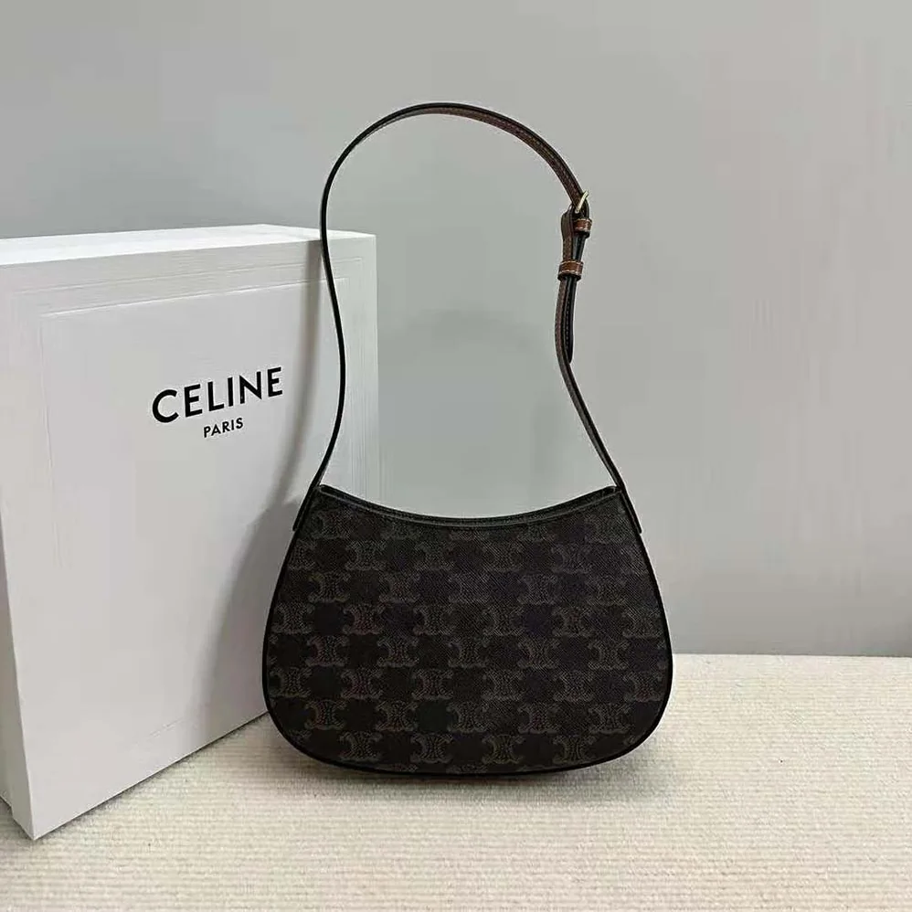Celine Medium Tilly Bag in Triomphe Canvas and Calfskin for Women Celine Medium Tilly Bag in Triomphe Canvas and Calfskin for Women