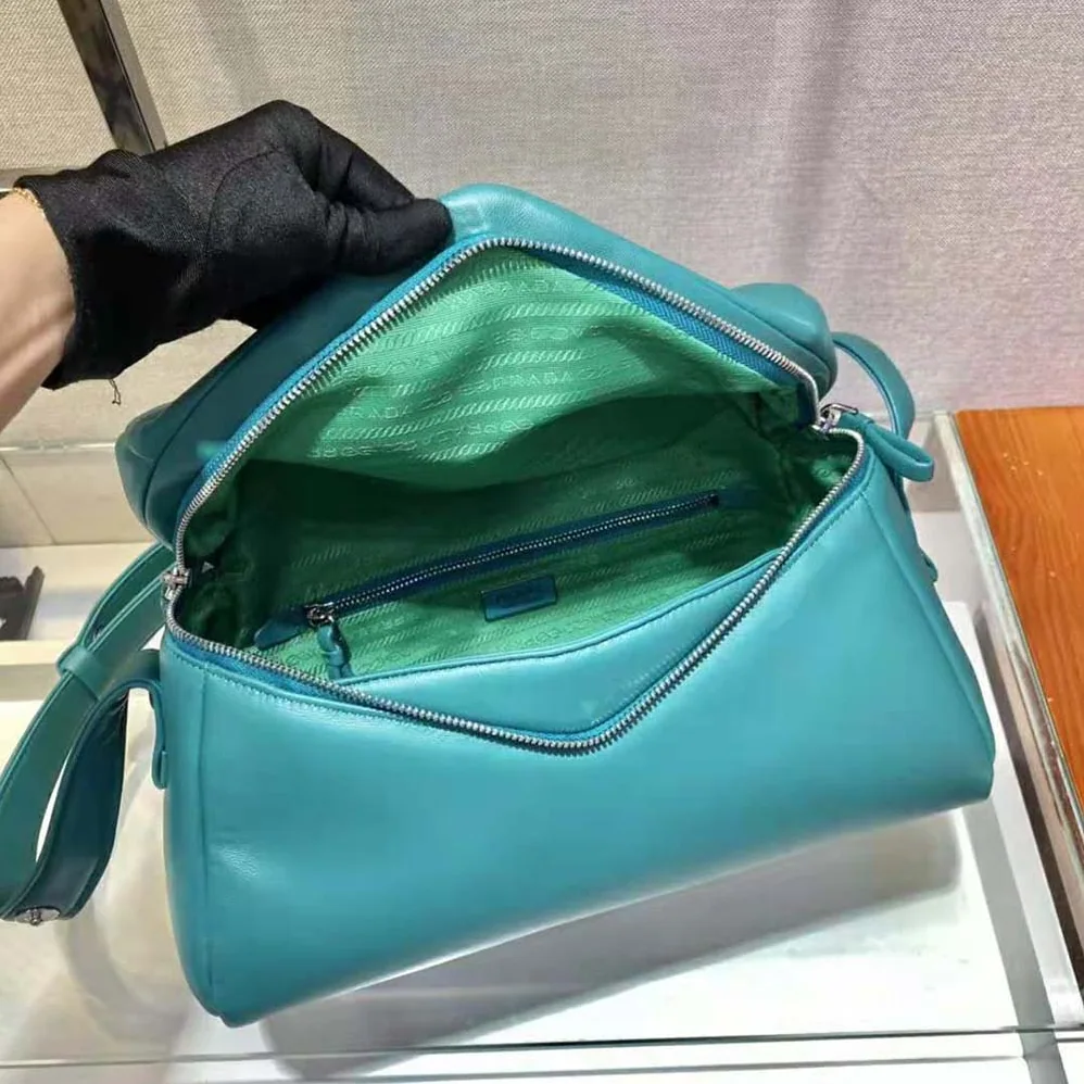 Prada Padded Nappa Leather Prada Signaux Bag for Women in Lime Prada Padded Nappa Leather Prada Signaux Bag for Women in Lime