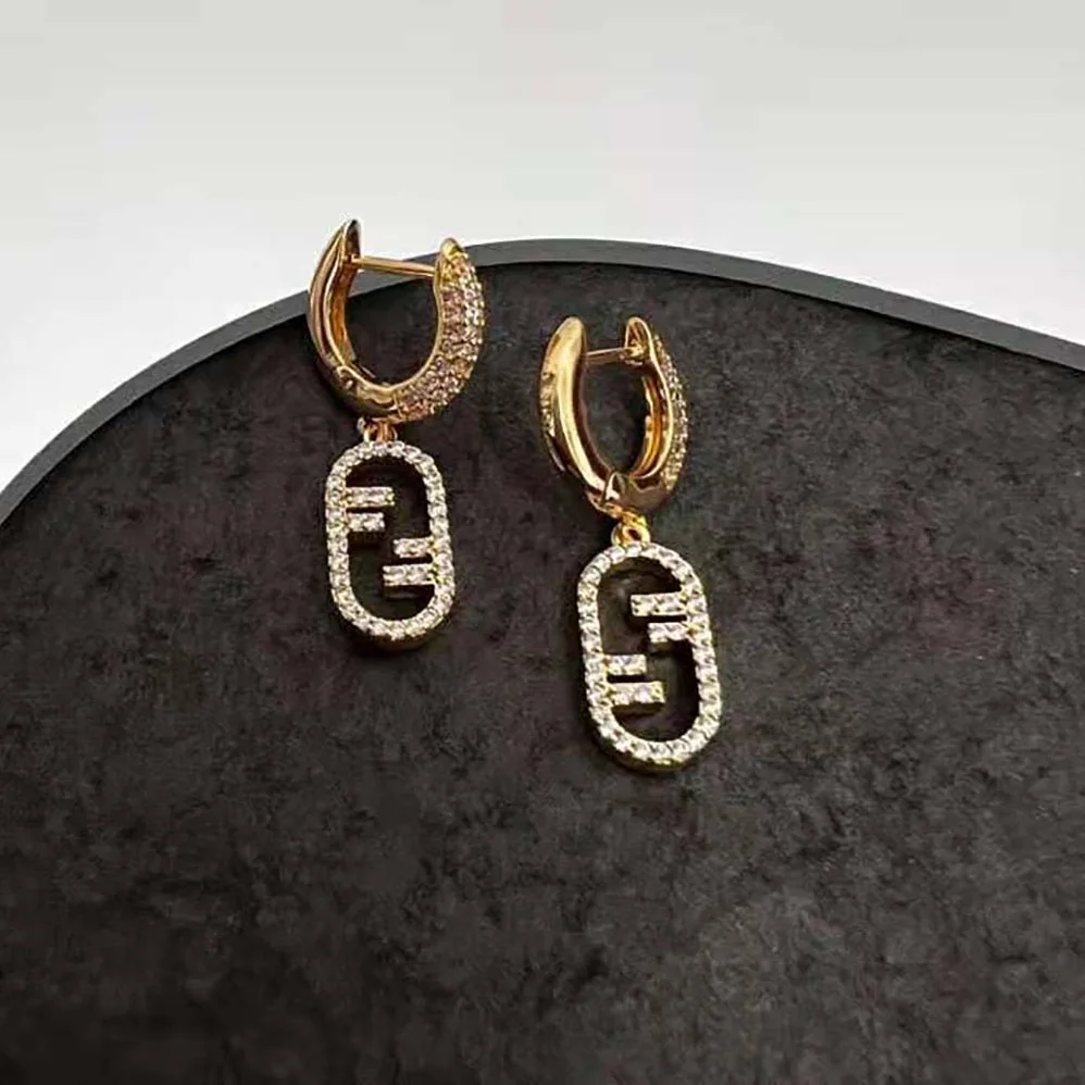 Fendi Hoop Earrings with Fendi O'Lock Pendant for Women