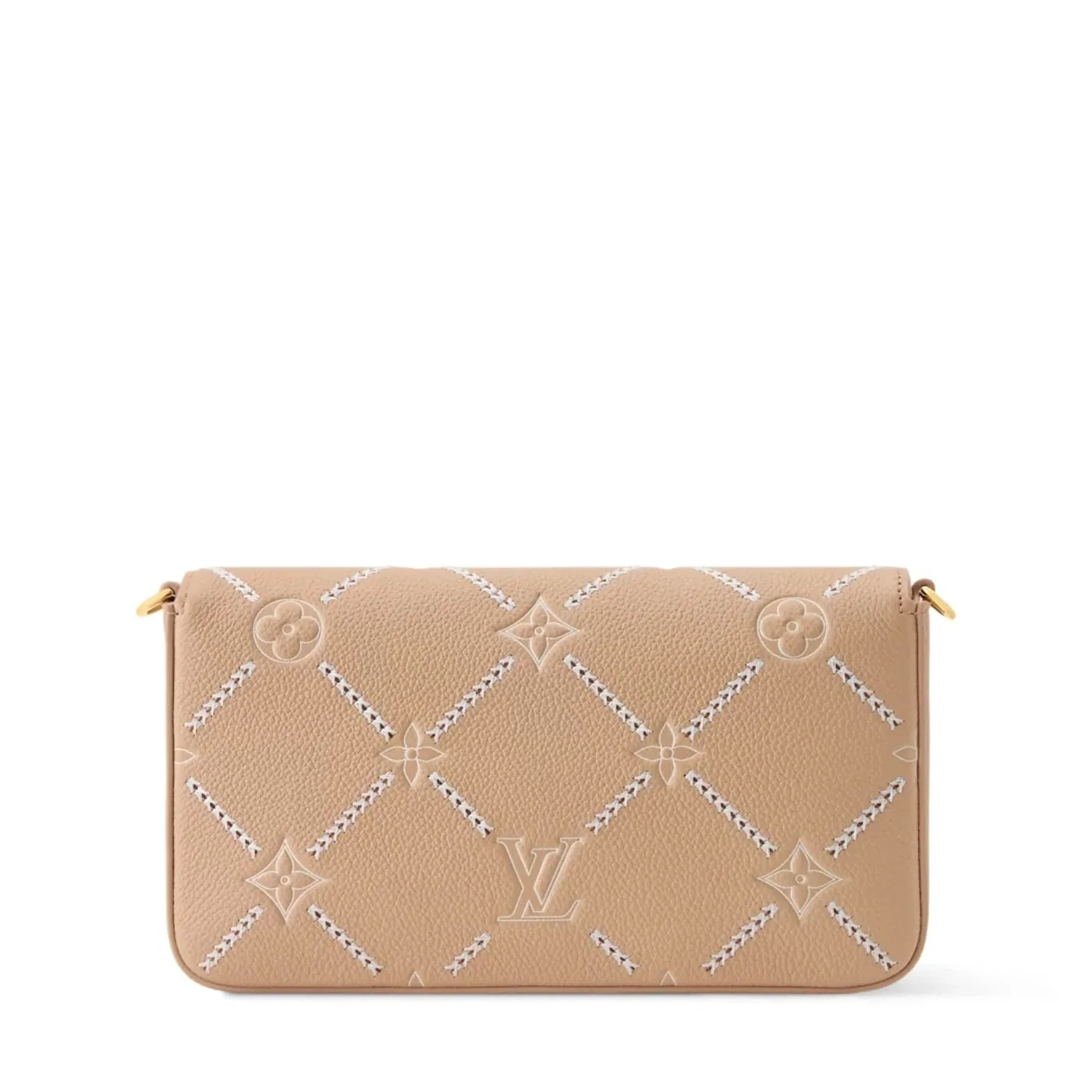 Louis Vuitton Pochette Felicie Shoulder Bag in Hazelnut Couture Gold Hardware