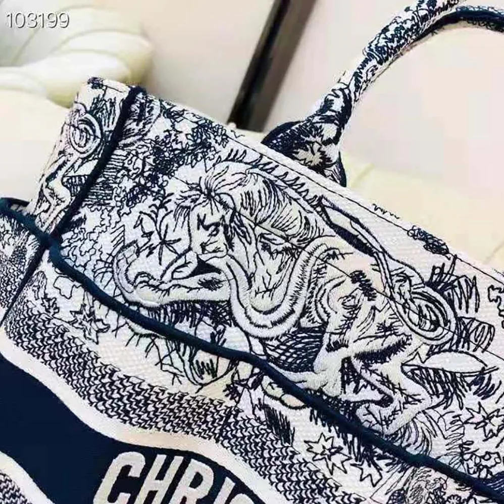 Dior Catherine Tote Blue Toile de Jouy Embroidery for Women Dior Catherine Tote Blue Toile de Jouy Embroidery for Women
