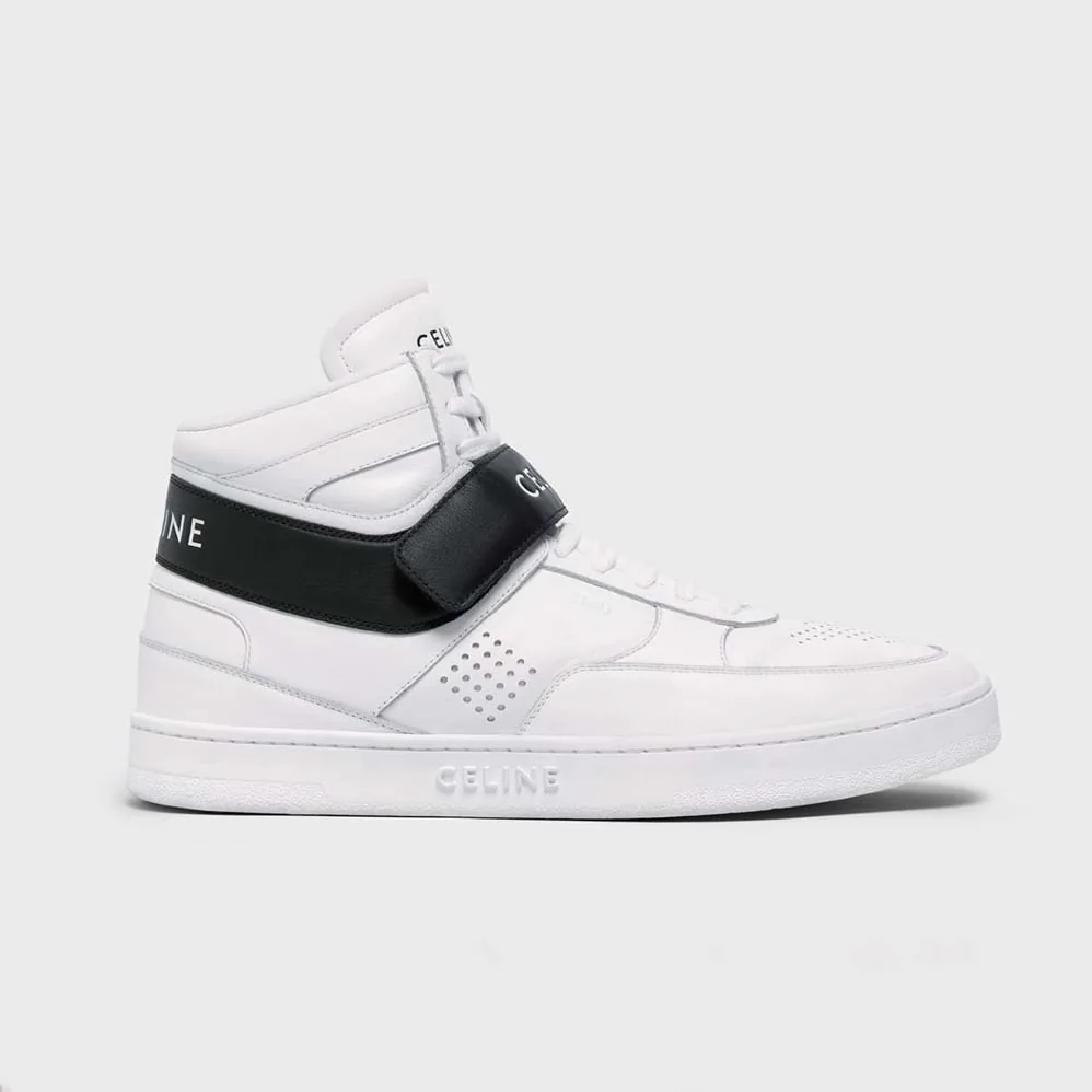 Celine CT-03 High Sneaker with Scratch in Calfskin for Men in White Celine CT-03 High Sneaker with Scratch in Calfskin for Men in White