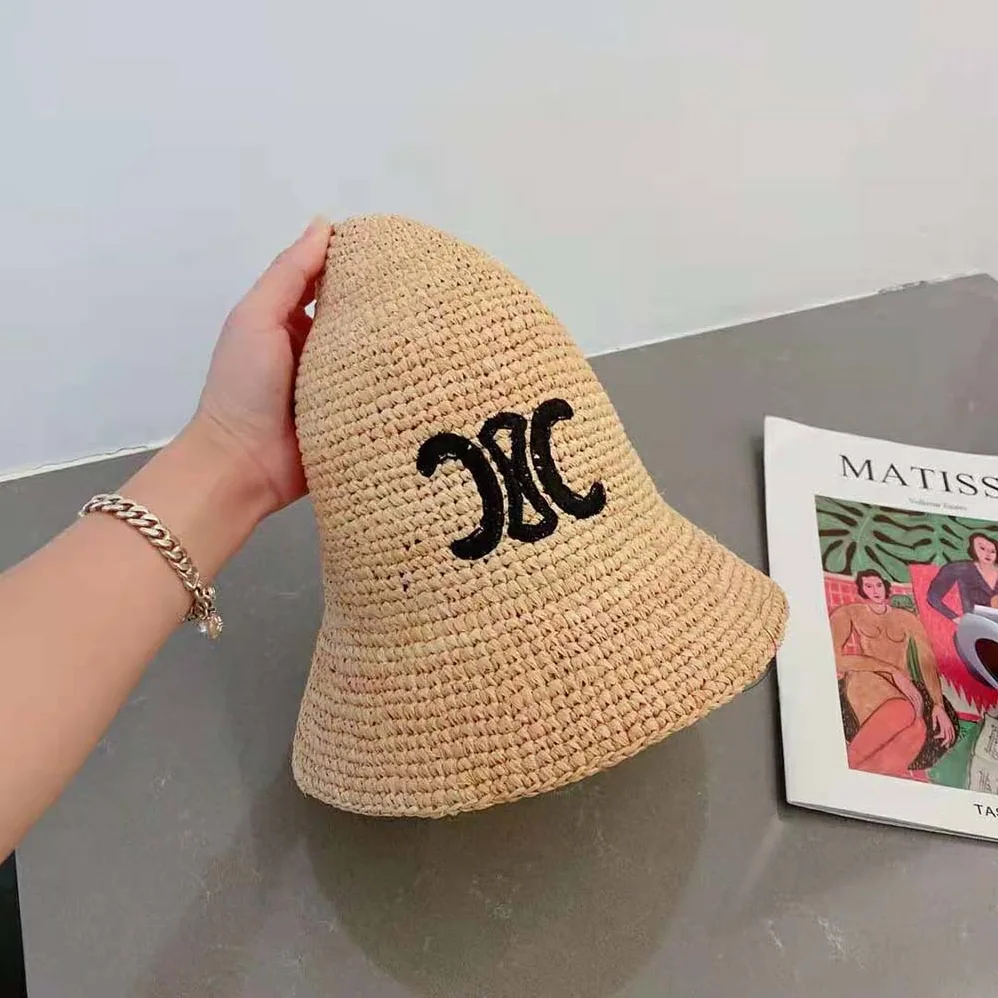 Celine Triomphe Hat in Raphia for Women