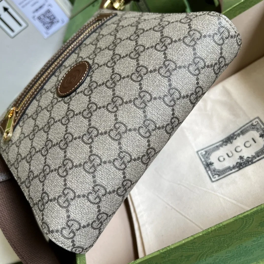 Gucci Supreme Messenger Bag Beige And Ebony GG Supreme Canvas /