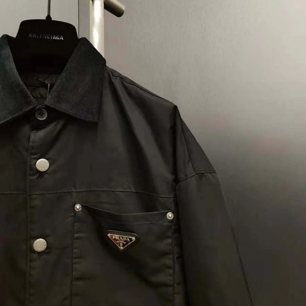 Prada Re-Nylon Shirt with the Iconic Triangle Logo for Men