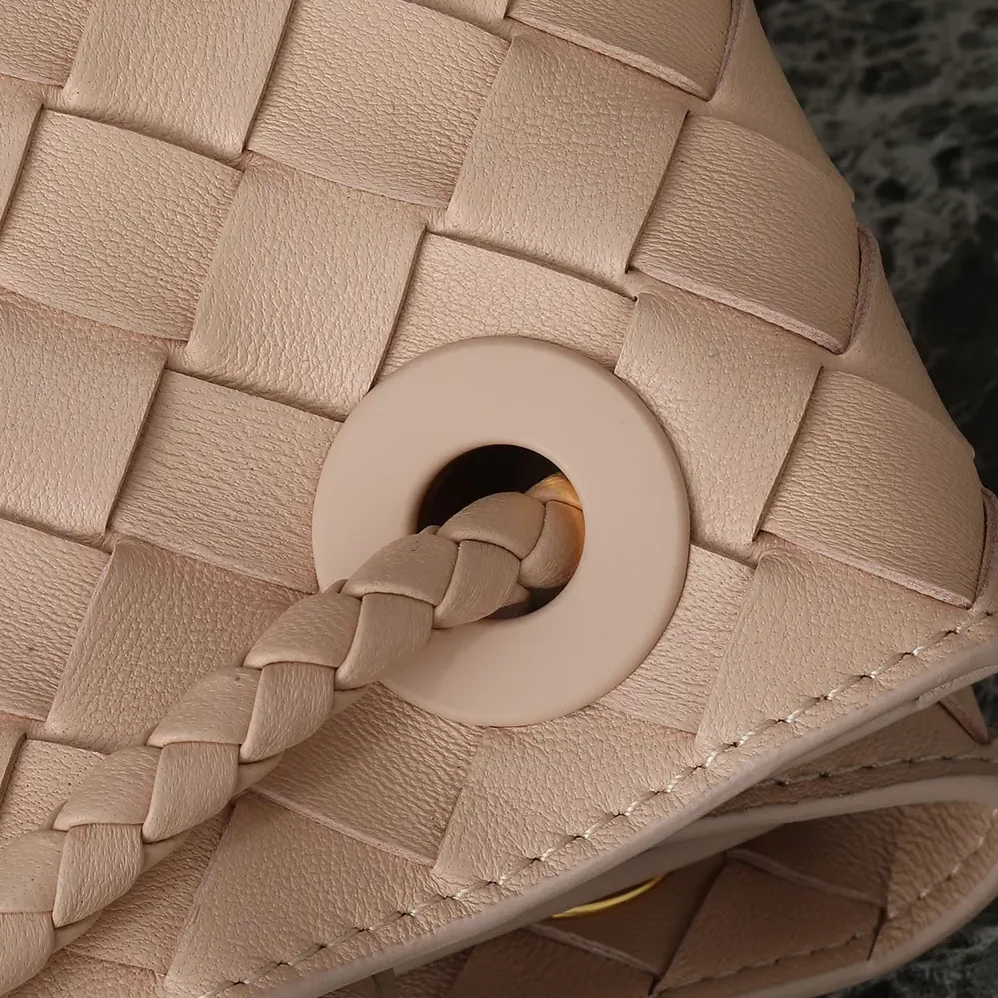 Bottega Veneta Medium Andiamo in Supple Intrecciato Leather for Women in Pink Bottega Veneta Medium Andiamo in Supple Intrecciato Leather for Women in Pink