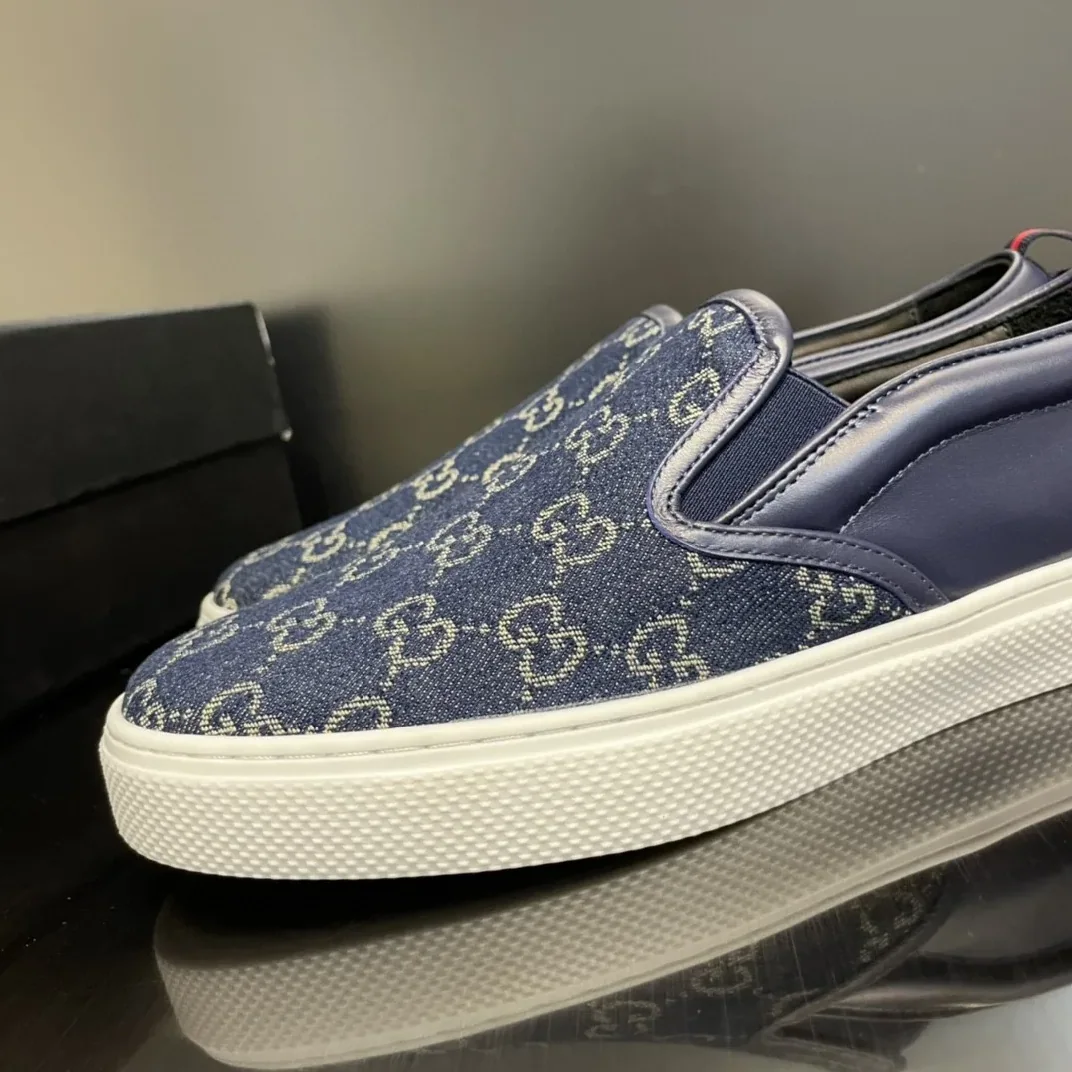 Gucci GG Supreme Slip for Men in on Sneaker Blue Gucci GG Supreme Slip for Men in on Sneaker Blue
