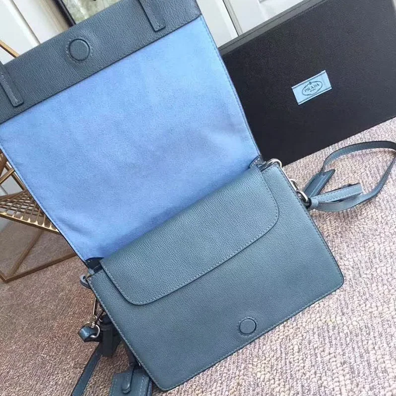 Prada Etiquette Bag in Calf Leather for Women in Blue Prada Etiquette Bag in Calf Leather for Women in Blue