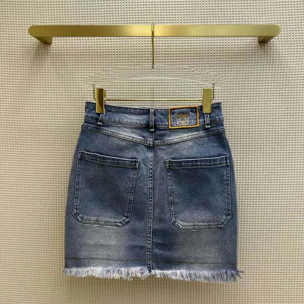 Fendi Blue Denim Skirt with a Medium for Women in Low Waistline