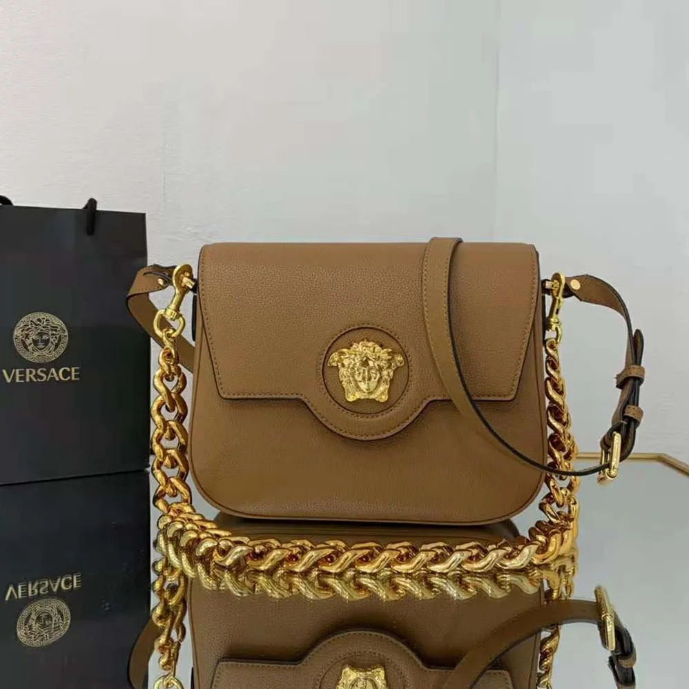 Versace La Medusa Shoulder Bag for Women in Brown Versace La Medusa Shoulder Bag for Women in Brown