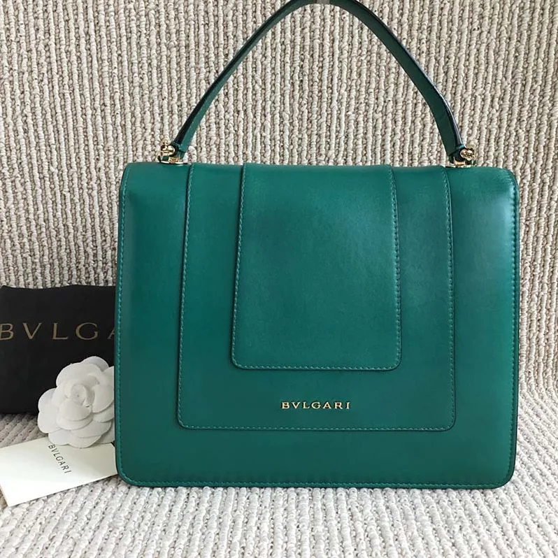 Bvlgari Large Flap Cover Bag “Serpenti Forever” in Calf for Women in Green