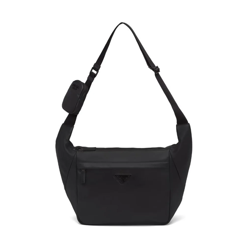 Prada Soft Leather Shoulder Bag for Men in Black Prada Soft Leather Shoulder Bag for Men in Black