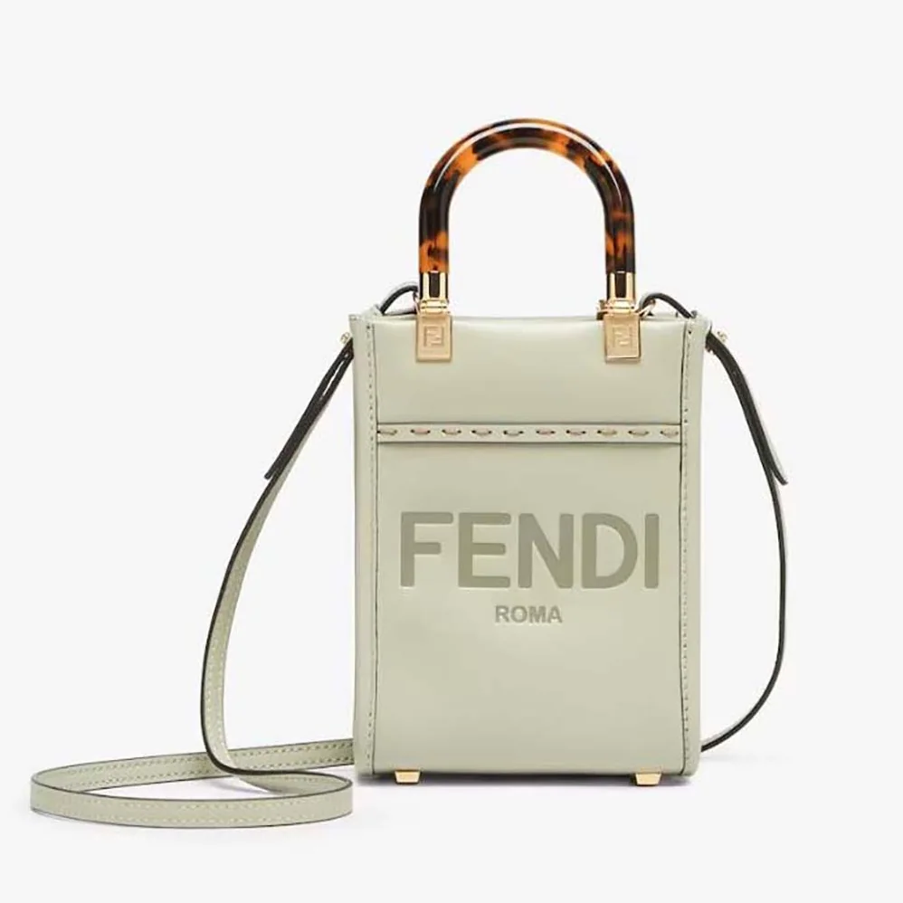 Fendi Mini Sunshine Shopper Light Green Leather Mini for Women in bag Fendi Mini Sunshine Shopper Light Green Leather Mini for Women in bag