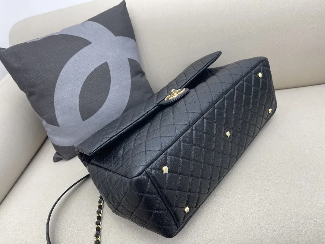 Chanel Coco Luggage Large Crossbody Bag in Black Gold Hardware