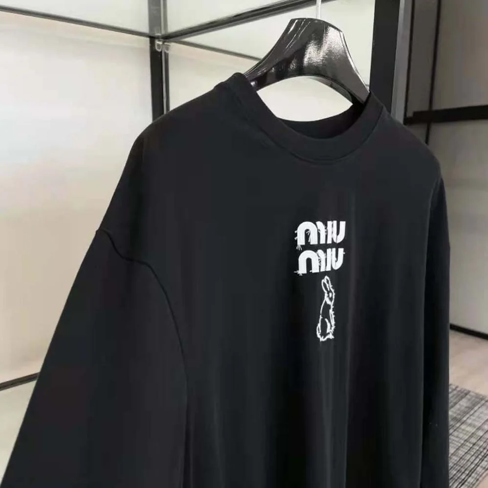 Miu Miu Cotton T for Women in shirt with Embroidered Logo Miu Miu Cotton T for Women in shirt with Embroidered Logo