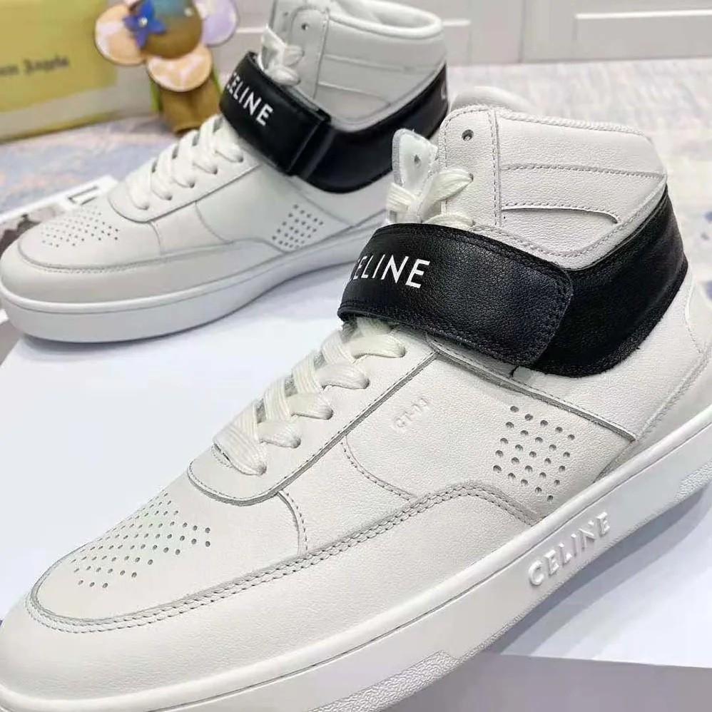 Celine CT-03 High Sneaker with Scratch in Calfskin for Men in White Celine CT-03 High Sneaker with Scratch in Calfskin for Men in White
