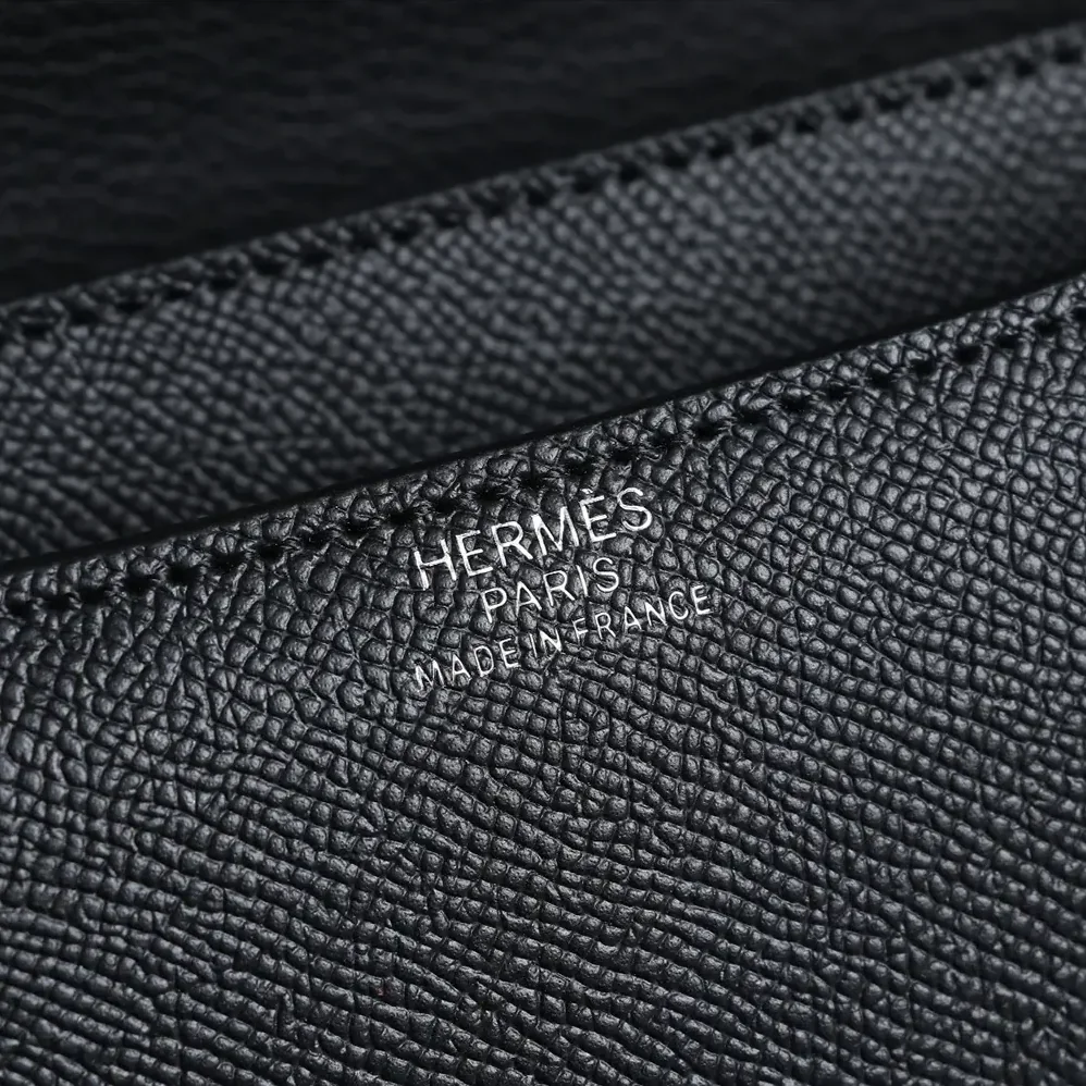 Hermes Constance 18 Bag Epsom Leather for Women in Black/Silver