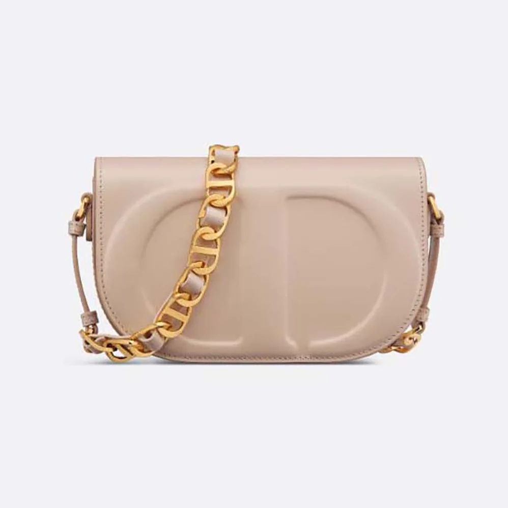 Dior CD Signature Bag with Strap Caramel Beige CD for Women in Embossed Box Calfskin Dior CD Signature Bag with Strap Caramel Beige CD for Women in Embossed Box Calfskin