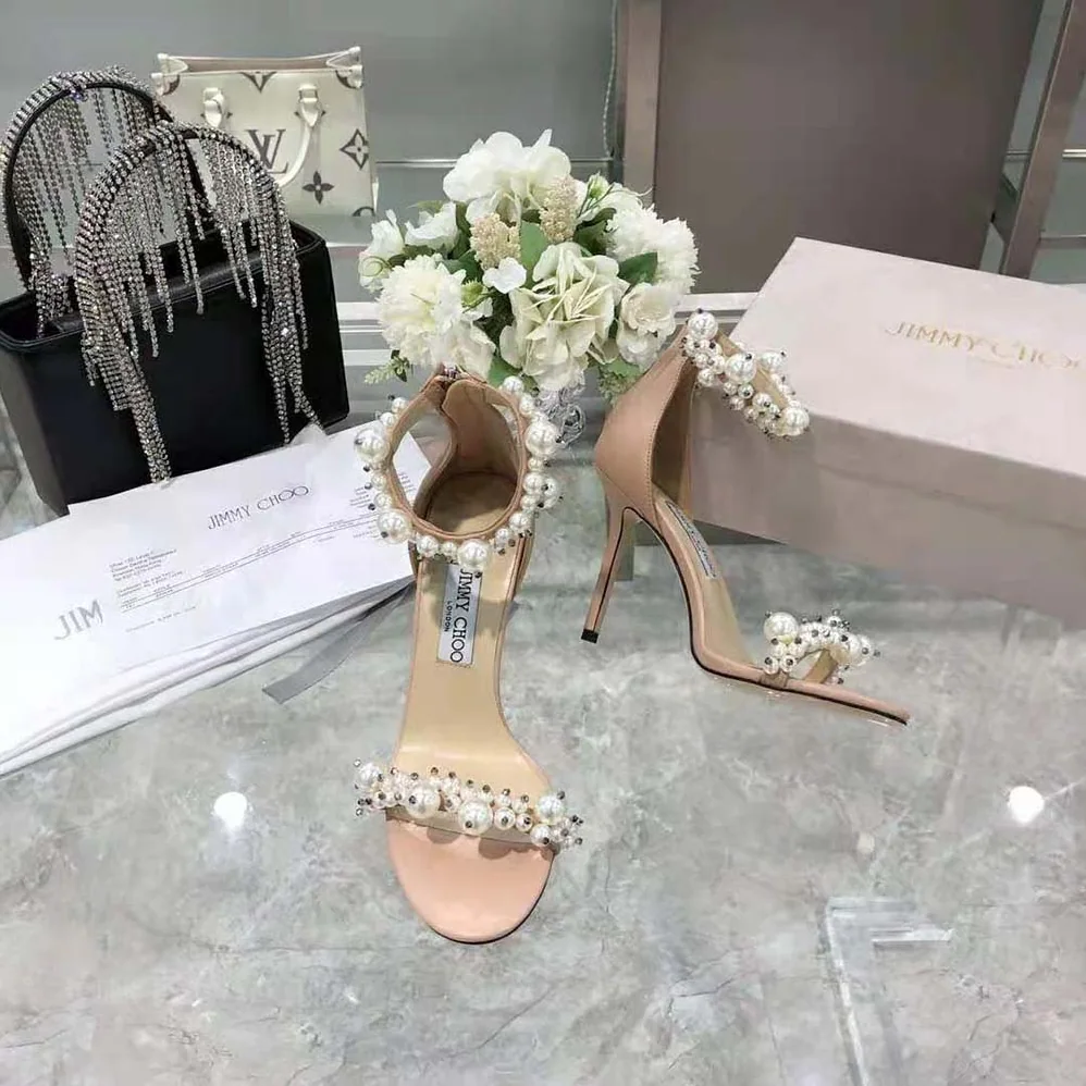 Jimmy Choo Maisel 100 Ballet Pink Nappa Leather Sandals for Women Jimmy Choo Maisel 100 Ballet Pink Nappa Leather Sandals for Women