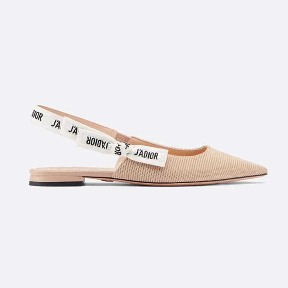Dior Miss J'adior Ballerina in Nude Technical Canvas 1cm Heel for Women Dior Miss J'adior Ballerina in Nude Technical Canvas 1cm Heel for Women