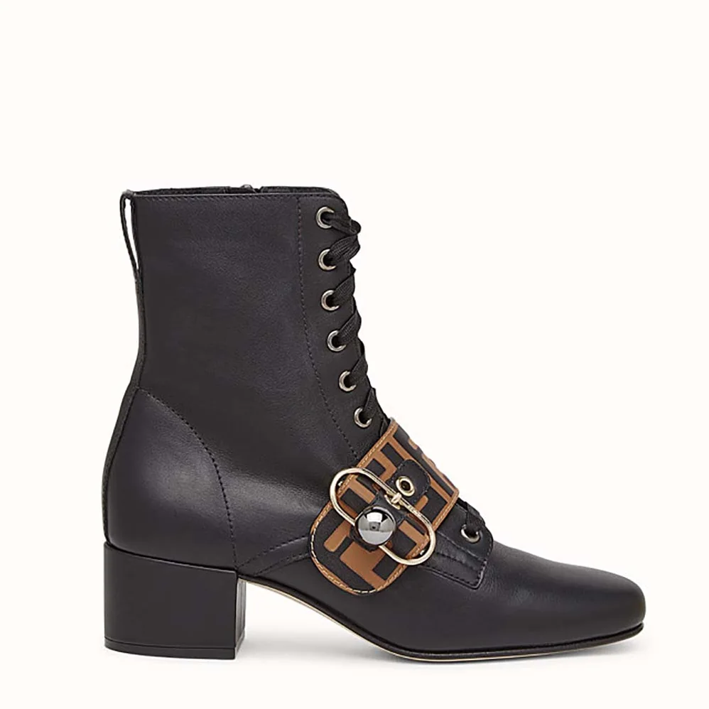 Fendi Shoes Ankle Boots in Calf Leather for Women in Black Fendi Shoes Ankle Boots in Calf Leather for Women in Black