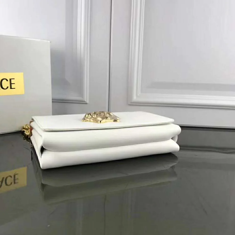 Versace Medusa Head Evening Clutch Bag for Women in White Versace Medusa Head Evening Clutch Bag for Women in White