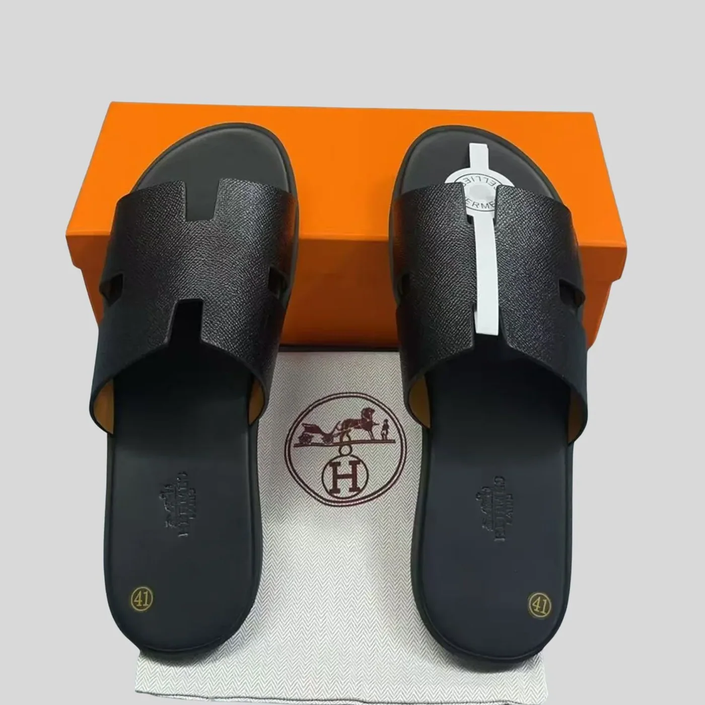 Hermes Izmir Sandals Black Hermes Izmir Sandals Black
