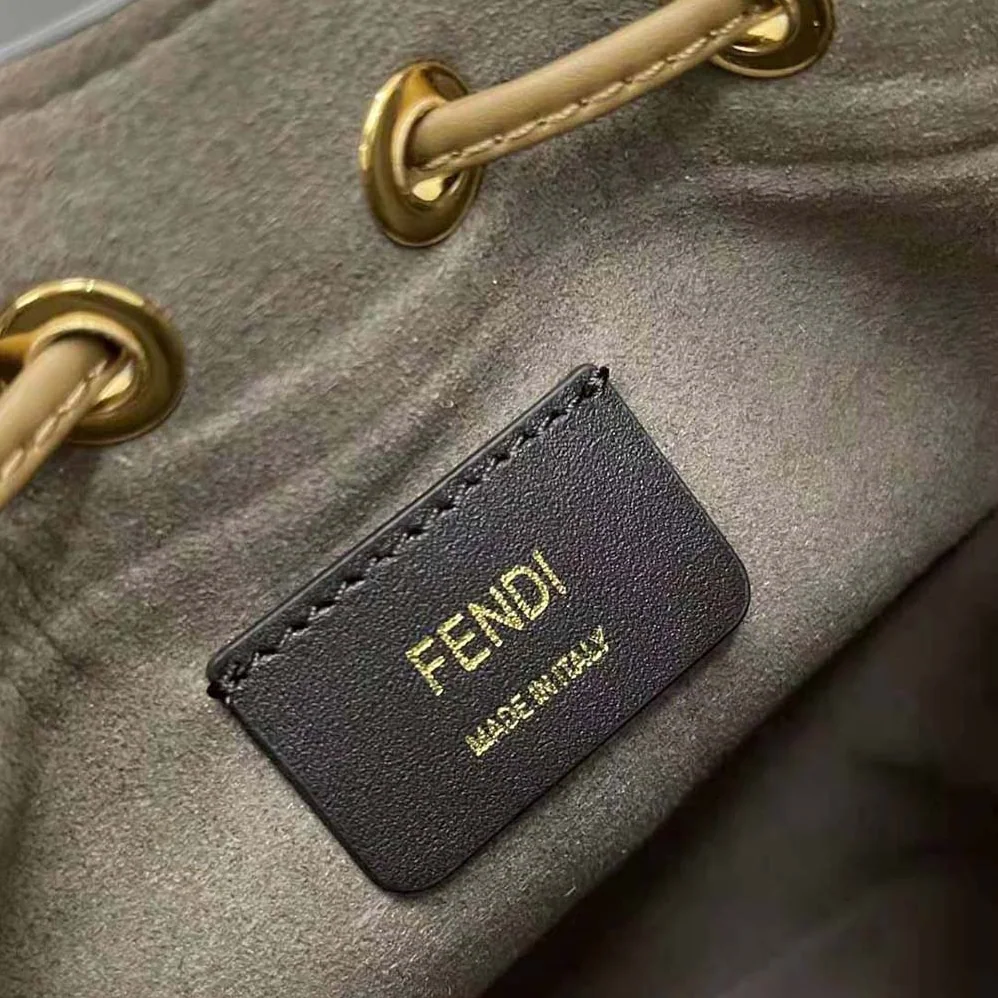 Fendi Small Mon Tresor FF Beige Wool Mini for Women in Bag
