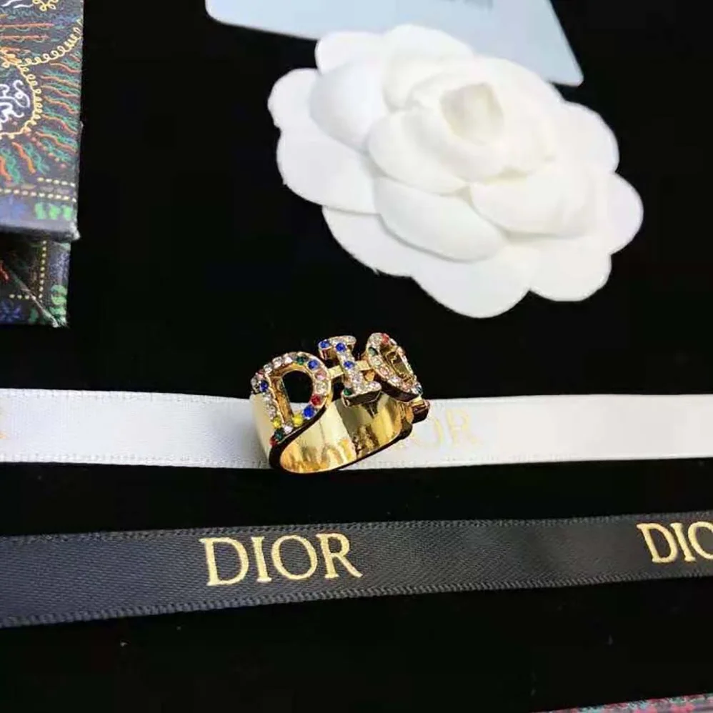 Dior Dio(r)evolution Ring Gold-Finish Metal and Multicolor Crystals for Women Dior Dio(r)evolution Ring Gold-Finish Metal and Multicolor Crystals for Women