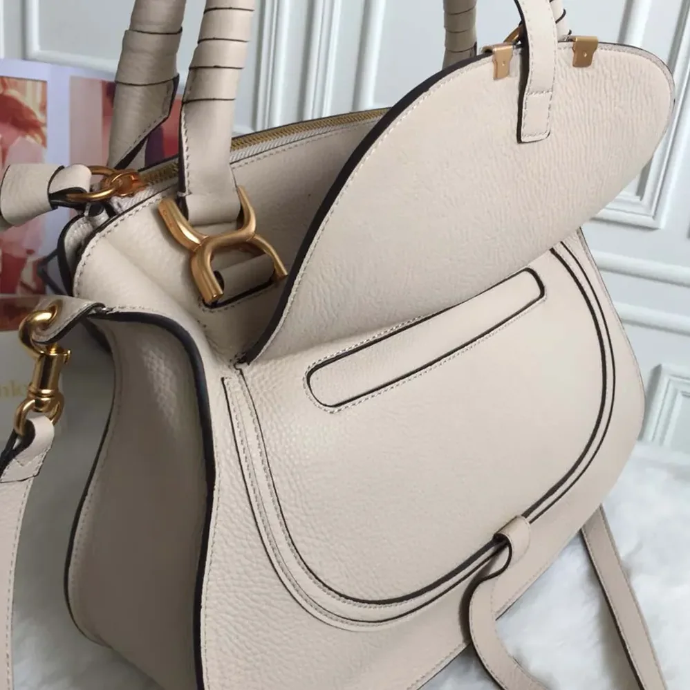 Chloe Marcie Bag in Grained Leather for Women in Beige Chloe Marcie Bag in Grained Leather for Women in Beige