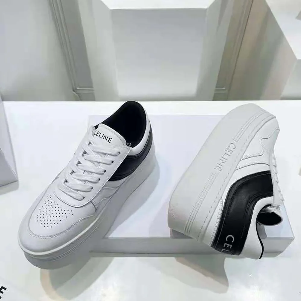 Celine Block Sneakers with Wedge Outsole in Calfskin for Women Celine Block Sneakers with Wedge Outsole in Calfskin for Women