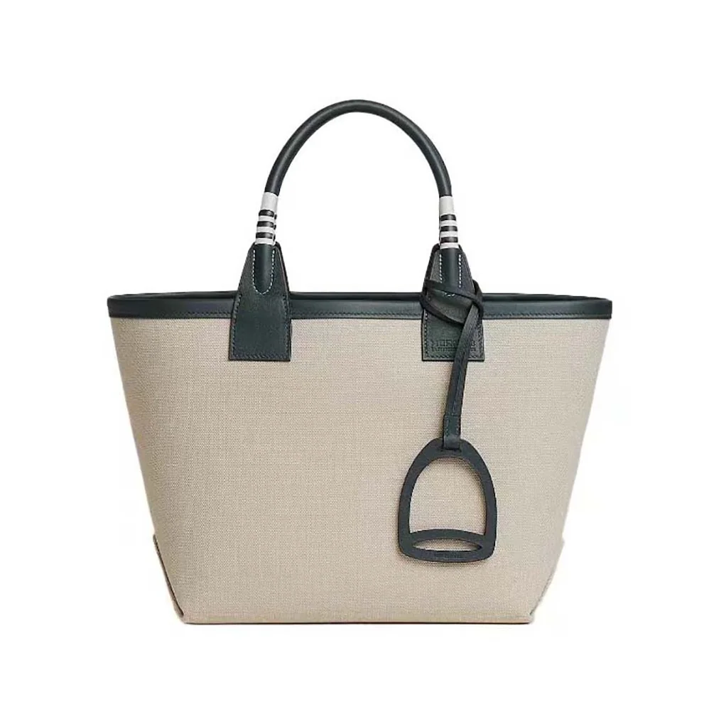 Hermes Steeple 25 Ecru Tote Bag for Unisex in Black Hermes Steeple 25 Ecru Tote Bag for Unisex in Black