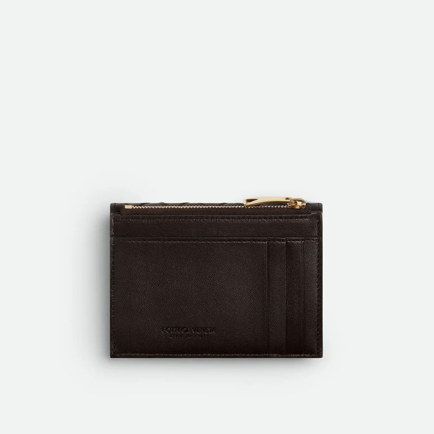 Bottega Veneta Andiamo Zipped Card Case Fondant /