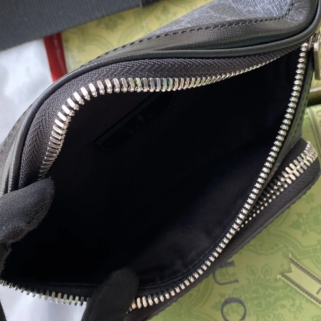 Gucci Belt Bag With Interlocking G Black GG Supreme Canvas / Gucci Belt Bag With Interlocking G Black GG Supreme Canvas /