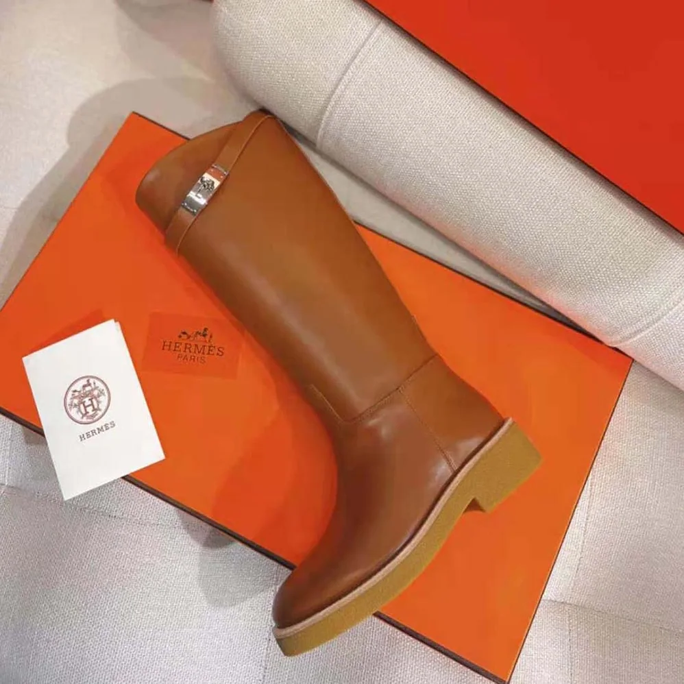 Hermes Jumping Boot in Heritage Calfskin for Women in Brown