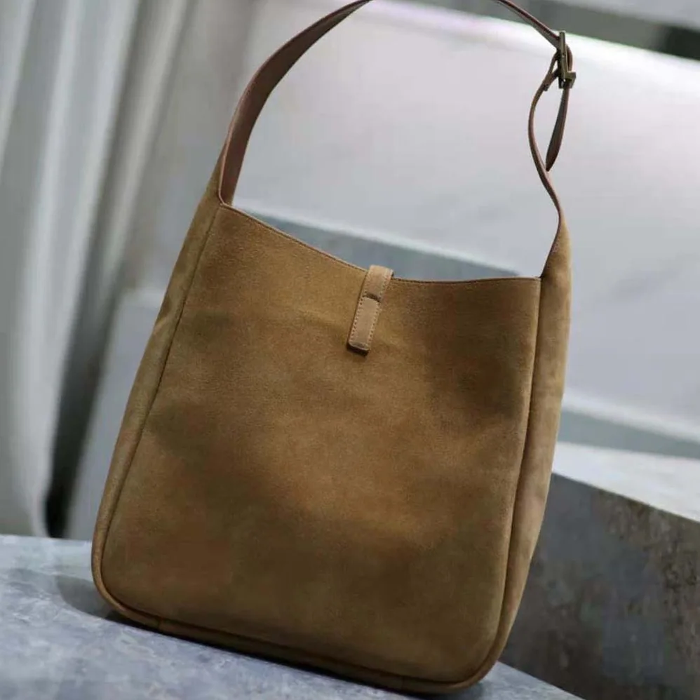 Saint Laurent YSL Le 5 à 7 Supple Small in Suede for Women in Brown Saint Laurent YSL Le 5 à 7 Supple Small in Suede for Women in Brown